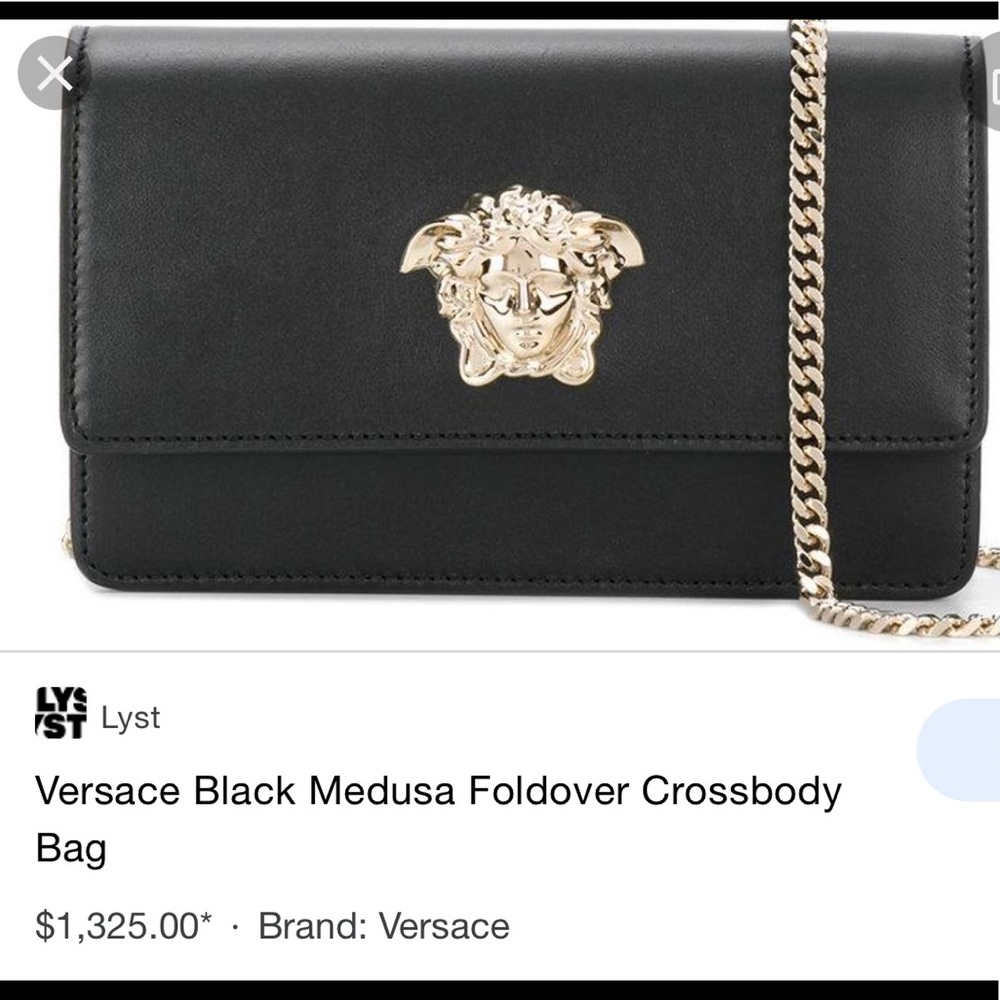 Versace medusa fold over crossbody bag authentic